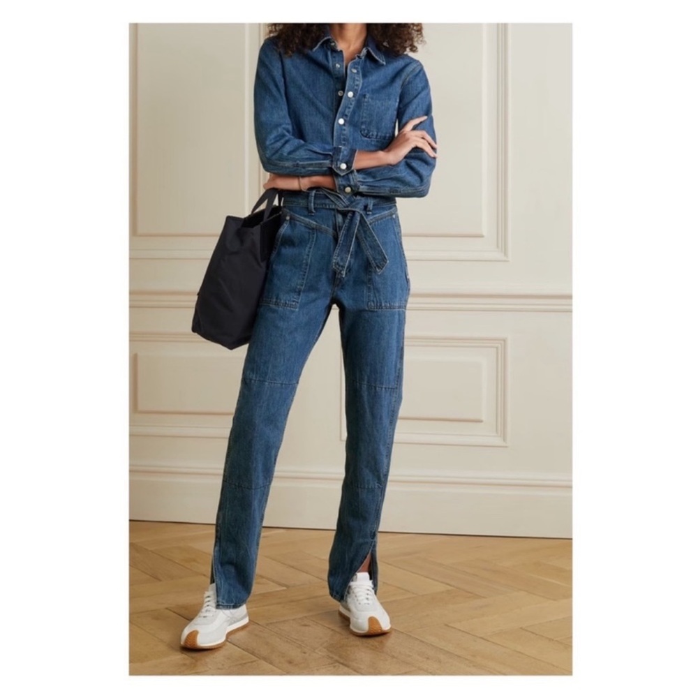 New! Rag & Bone Mia Denim Utility Jumpsuit - Picture 3 of 12